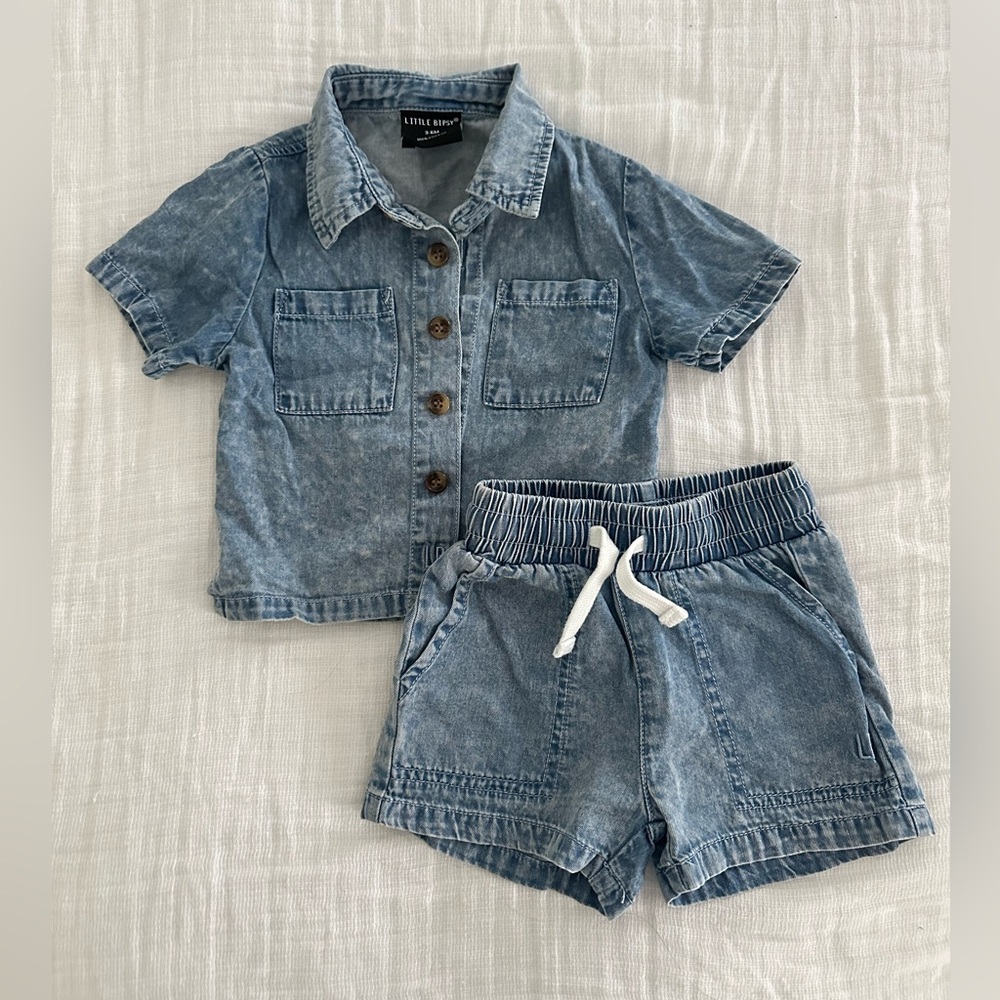 Little Bipsy Chambray Set - Baby